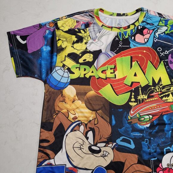 SPACE JAM Double-Sided Bright Colors Non Fading T Shirt RETRO 90s Movie Version - Picture 6 of 9